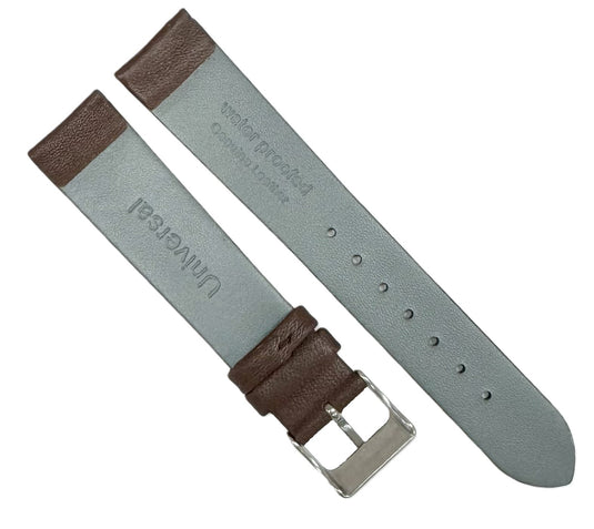 Genuine Leather Fine-Grained Brown MOVADO Watch Band, 14-22 MM, Regular