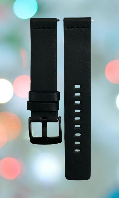 Load image into Gallery viewer, New Watch Band, Movado Style, Black color, Plain Genuine Leather 20MM, easy pin
