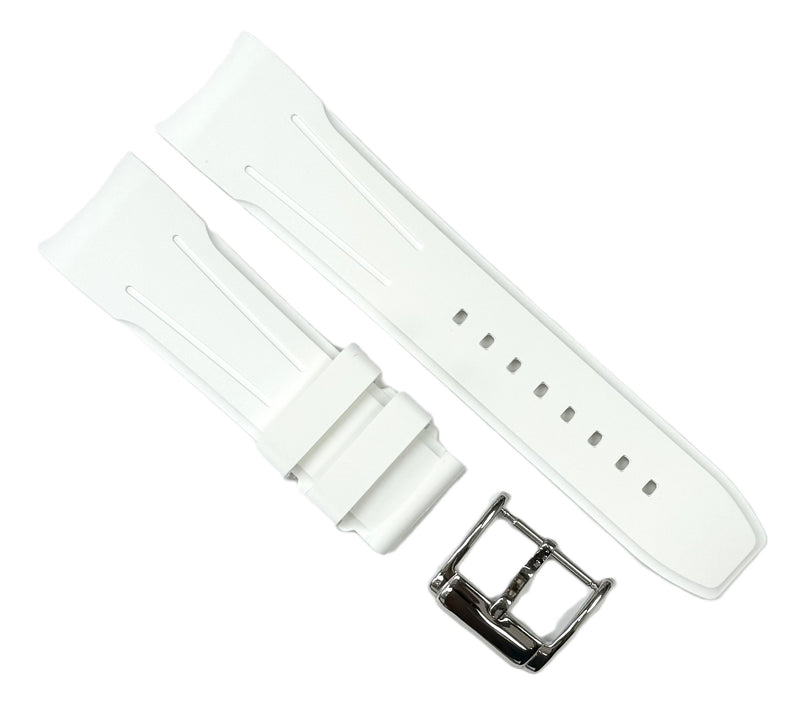 Load image into Gallery viewer, 18-24mm, High Quality FKM Fluorine Rubber White Watch Band
