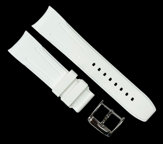 Load image into Gallery viewer, 18-24mm, High Quality FKM Fluorine Rubber White Watch Band
