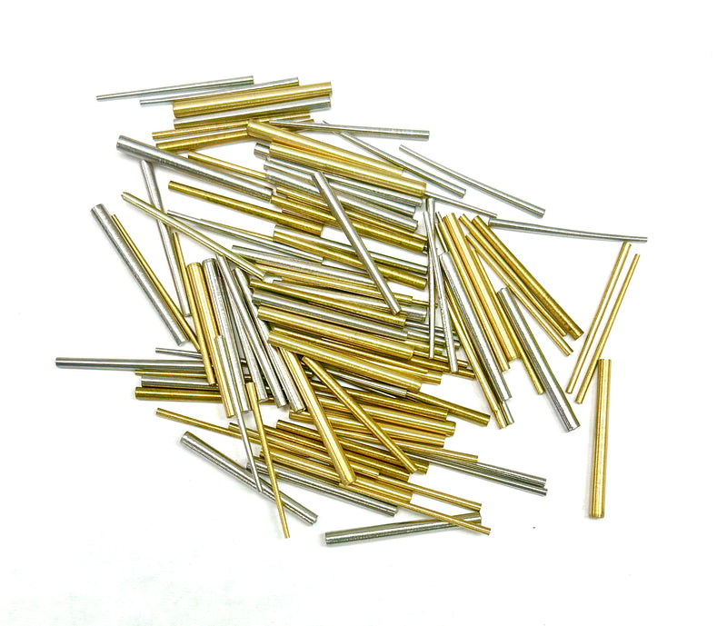 Load image into Gallery viewer, 100 Assorted Brass and Steel Pins Tapered Pins for Clock Repair
