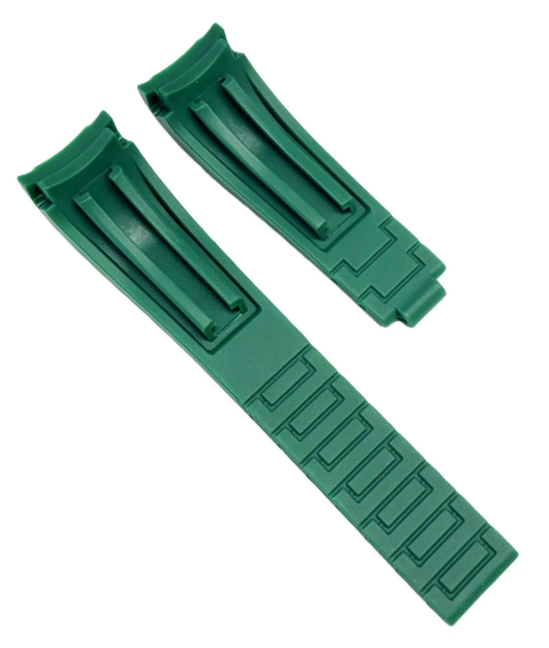 Load image into Gallery viewer, 20mm Vulcanized Rubber Green Replacement Strap for ROLEX Watches with Deployment Clasp
