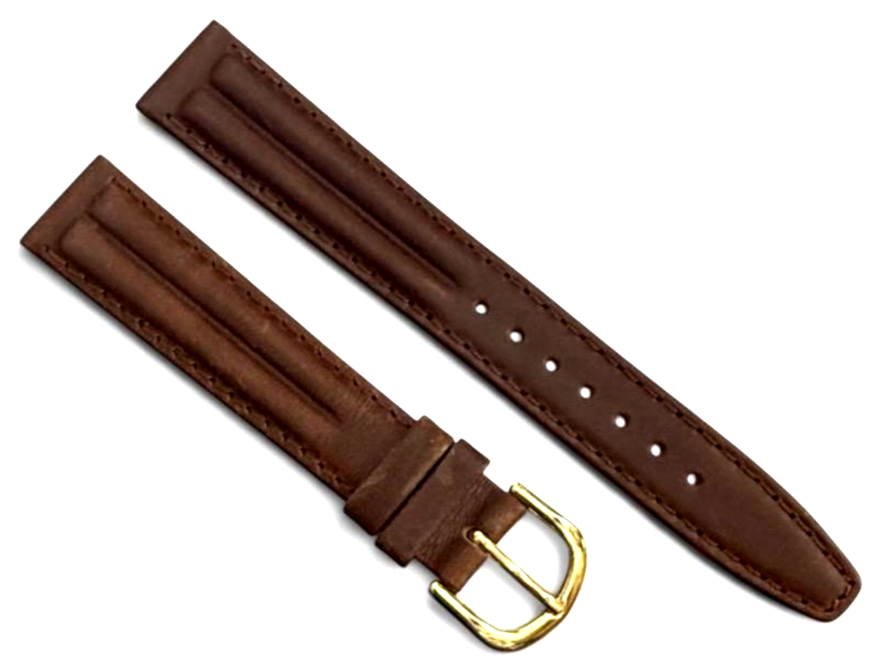 NEW Leather Strap Watch Band Brown color-16mm