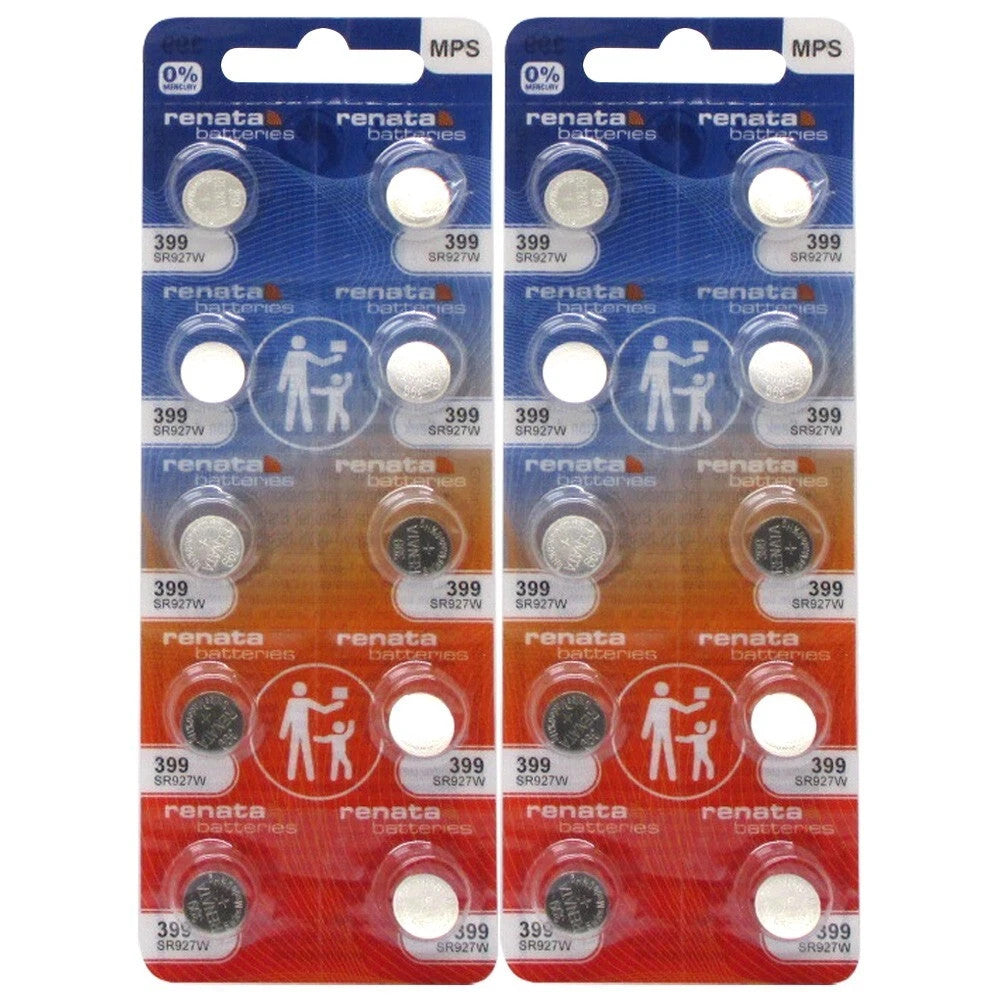 100 Renata 399 SR927W 0% MERCURY Batteries