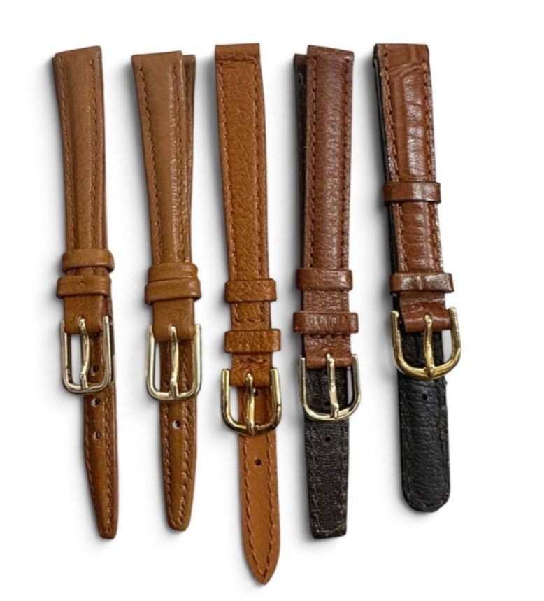 LOT OF 10  BROWNS WATCH BANDS MIX SIZE STYLE AND COLORS 10/11/12/13MM