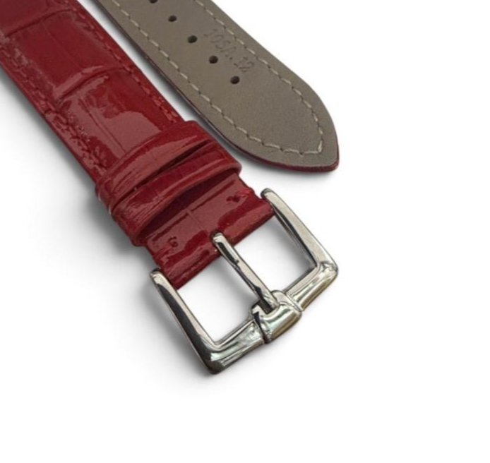 18mm Red Designer Alligator Genuine Leather Watch Strap Band