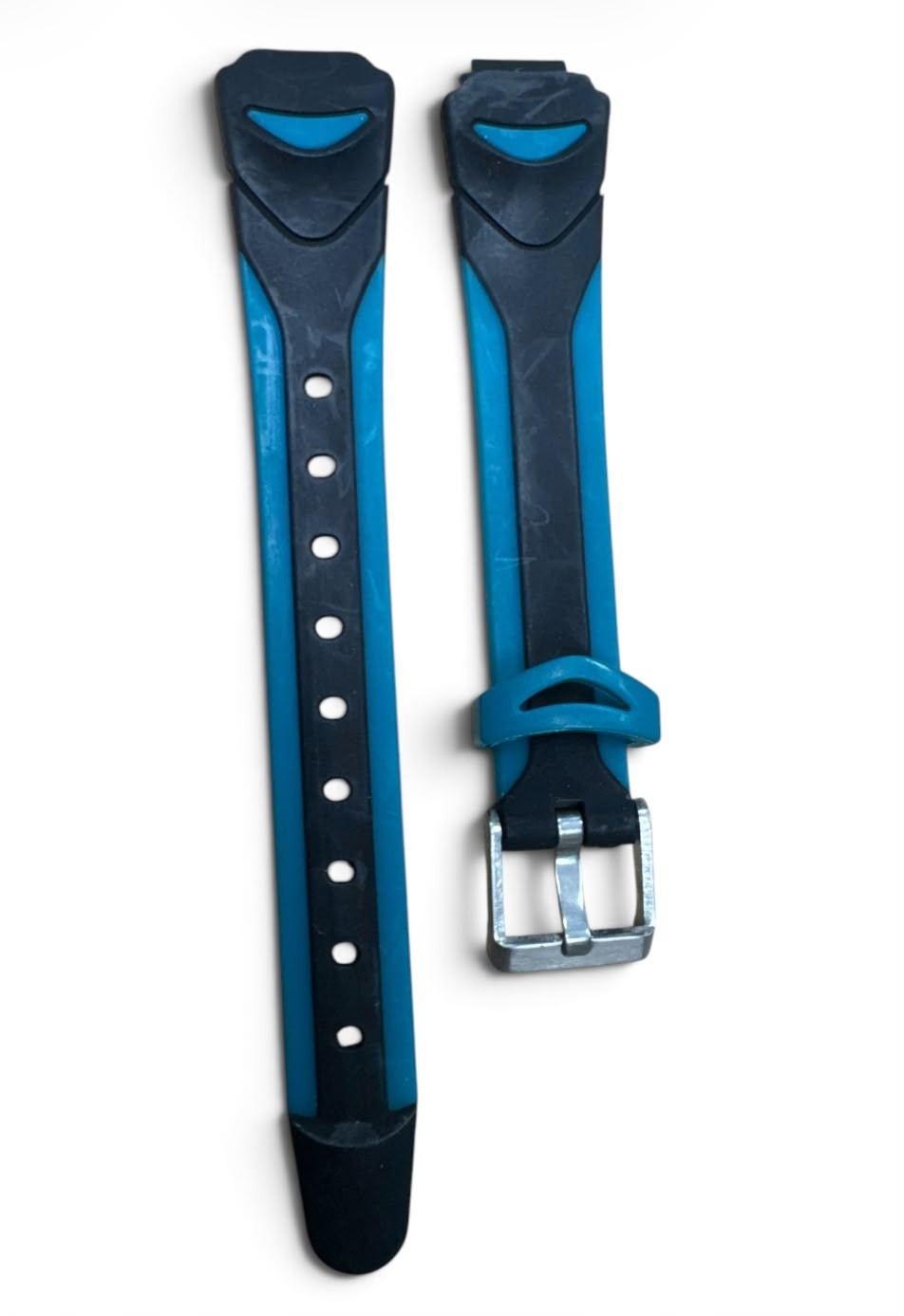 12MM RUBBER WATCH BAND BLACK & BLUE COLOR DESIGN fits TIMEX WATER RESIST