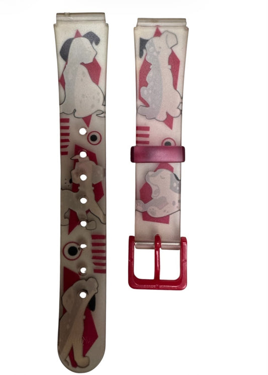 15MM PLASTIC PVC WATCH BAND DALMATIAN PUPPY DESIGN