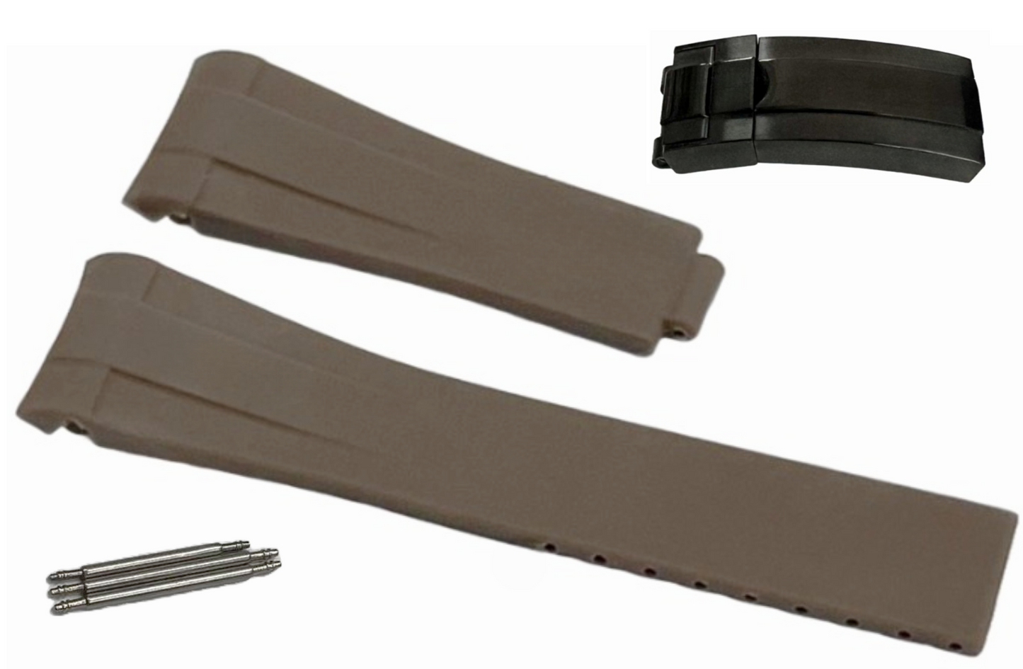 ROLEX BROWN Rubber Watch Band 20MM Fits DateJust SUBMARINER GMT DAYTONA EXPLORER