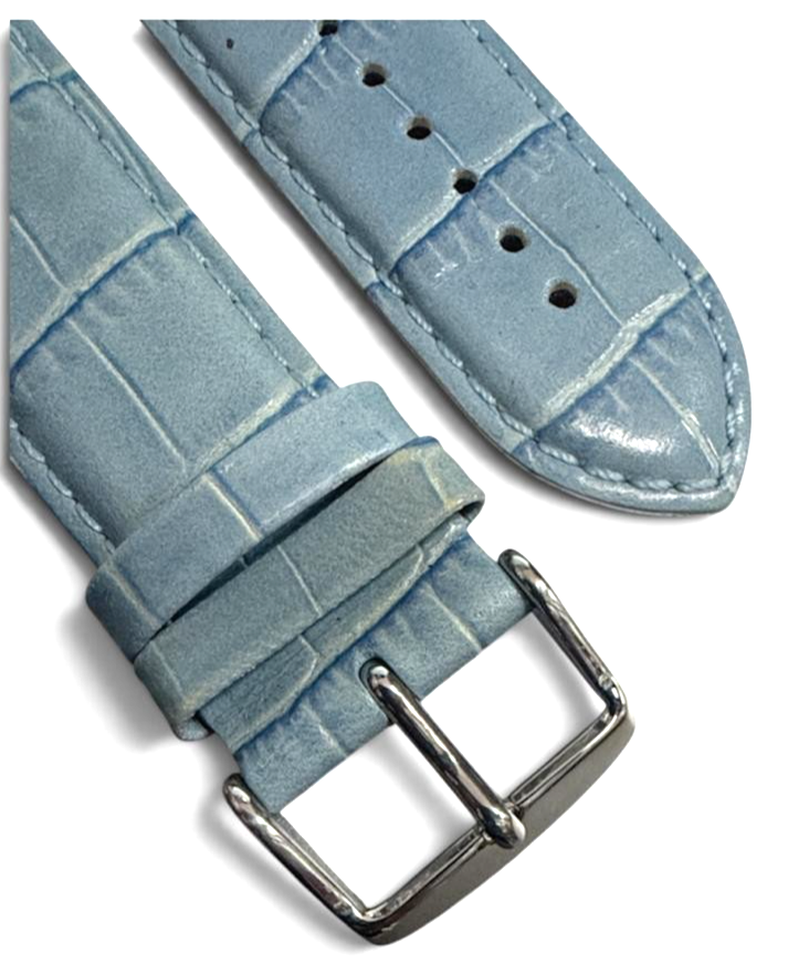 Triumph authentic genuine leather Light Blue color watch band strap 24mm