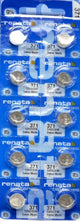 Renata 371 Watch Cell Batteries SR920SW, SWISS MADE, 0% MERCURY (Pack of 10)