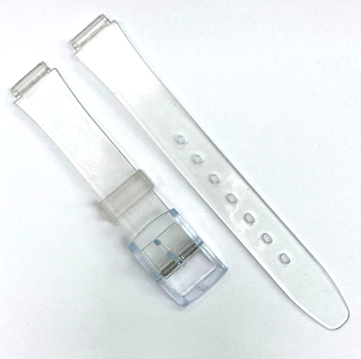 12MM Plastic PVC Replacement  Watch Band Flat Clear White without Pins