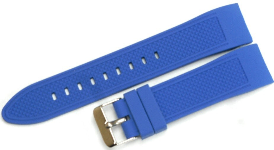 CURVED END SILICONE WATCH BAND, RUBBER STRAP 22MM