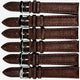 Lot of 6 Watch Bands Brown 20MM Genuine Leather Lizard Grain Padded  Extra Long