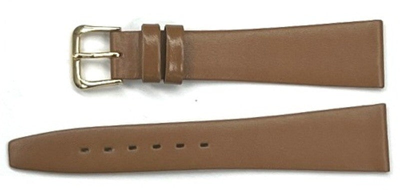Lot of 6pc.Watch Bands Tan Genuine Leather Plain Flat 20mm ( Super Quality)