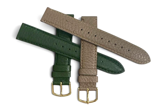 Kreisler Green/biege Color w/stich padded Band Genuine calf skin Leather 18mm