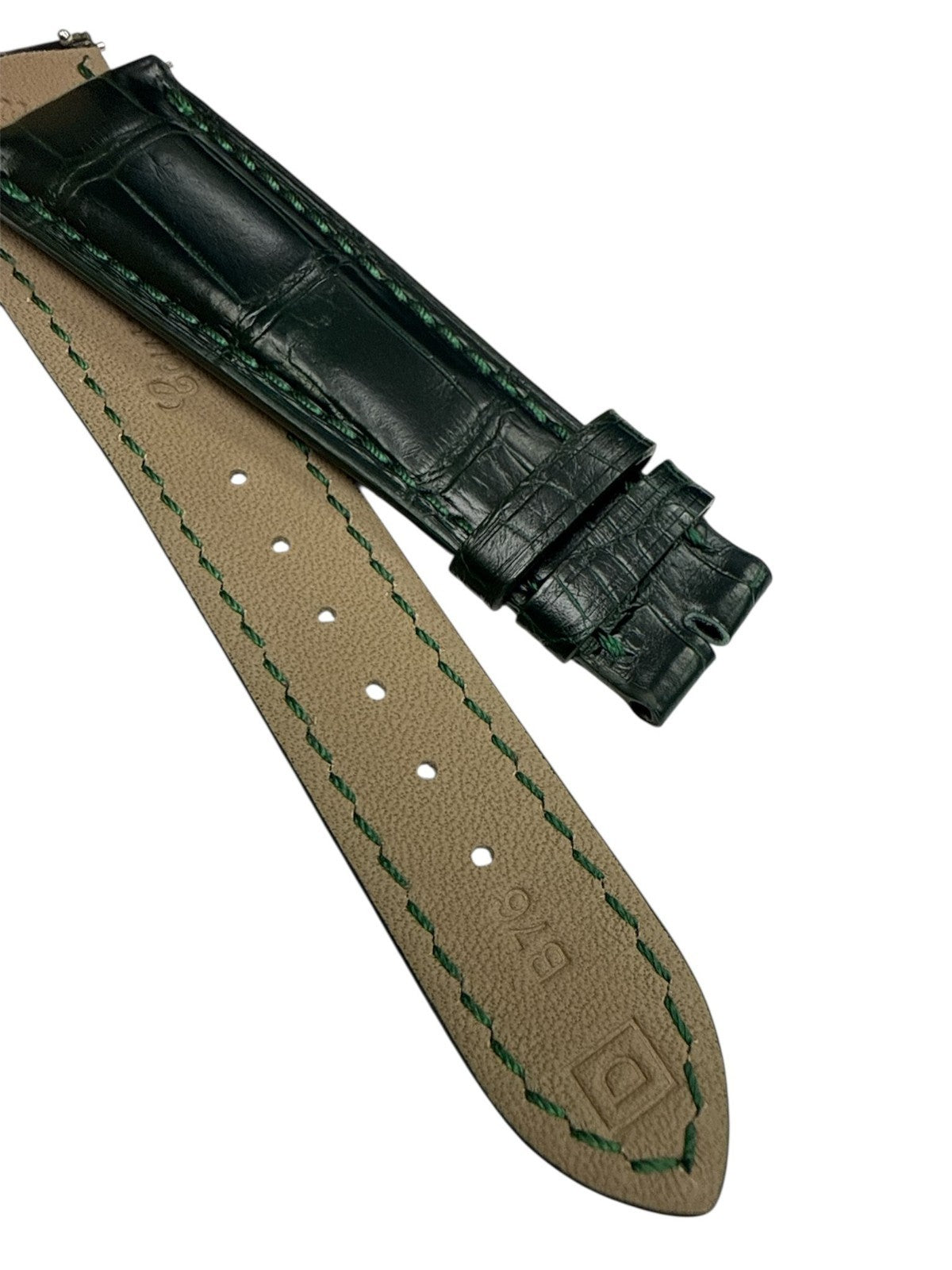 Genuine Patek Philippe dark Green Leather Watch Band - 19mm x 16mm