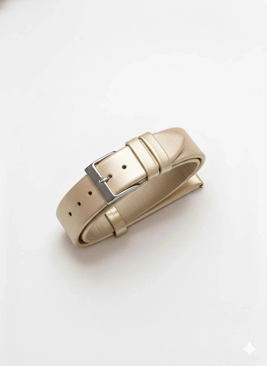 Satin Watch Bands w Quick Release pins Gold (12mm, 14mm, 16mm, 18mm, 20mm)