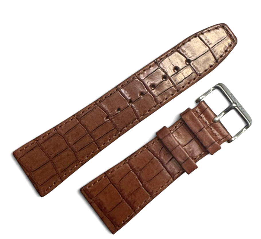 Jacques Farel Watch Strap Band Brown color Leather 27mm