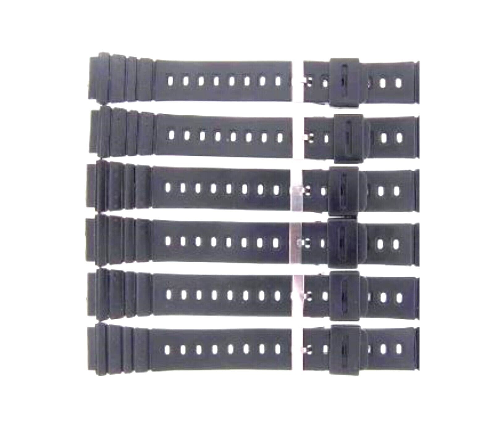 6PCS. WATCH BAND BLACK RUBBER SIZE 20MM  