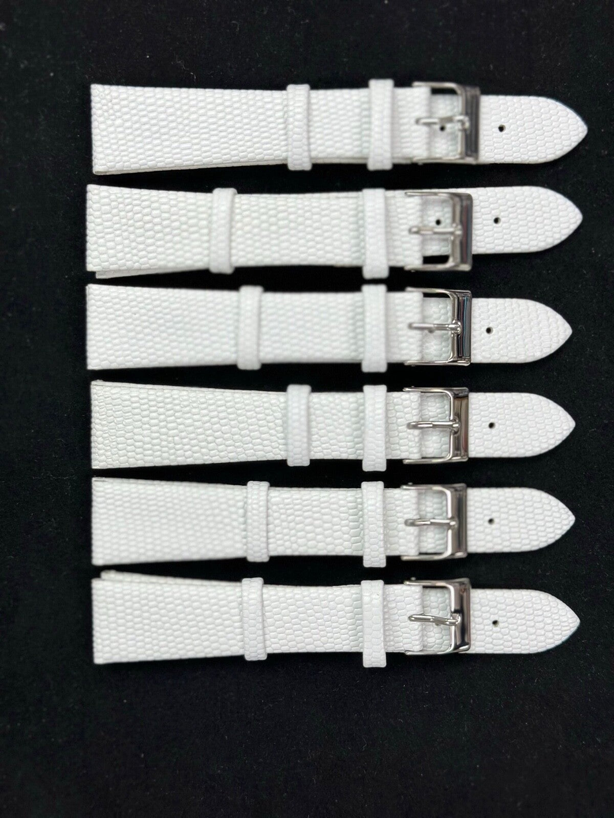 Lot of 6 Watch Bands 12- 22 mm Genuine Leather Lizard Grain Padded Best Quality