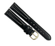 Watch Band Plain Black with 4 Stitches Genuine Leather Padded 16mm