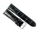 Watch Band Genuine Leather Alligator Grain Black Padded,Stitched 20mm