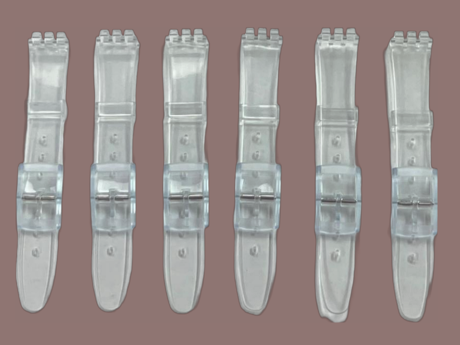 Swatch Replacement Plastic PVC Watch Band Flat Transparent without Pins 12mm