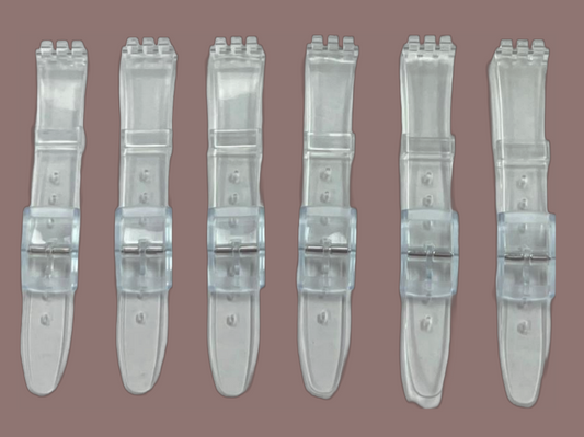 Swatch Replacement Plastic PVC Watch Band Flat Transparent without Pins 12mm
