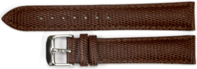 A1 Quality WATCH BAND BROWN GENUINE LEATHER LIZARD GRAIN 18MM