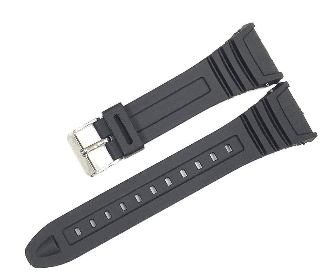 Silicone Watch band for Casio 3239 W-96H-1A 2A 9A Strap Black Men's Sport Rubber