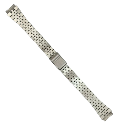 Metal Ladies Watch Band 12MM, Box-Link Designed 2-Piece, Silver Color