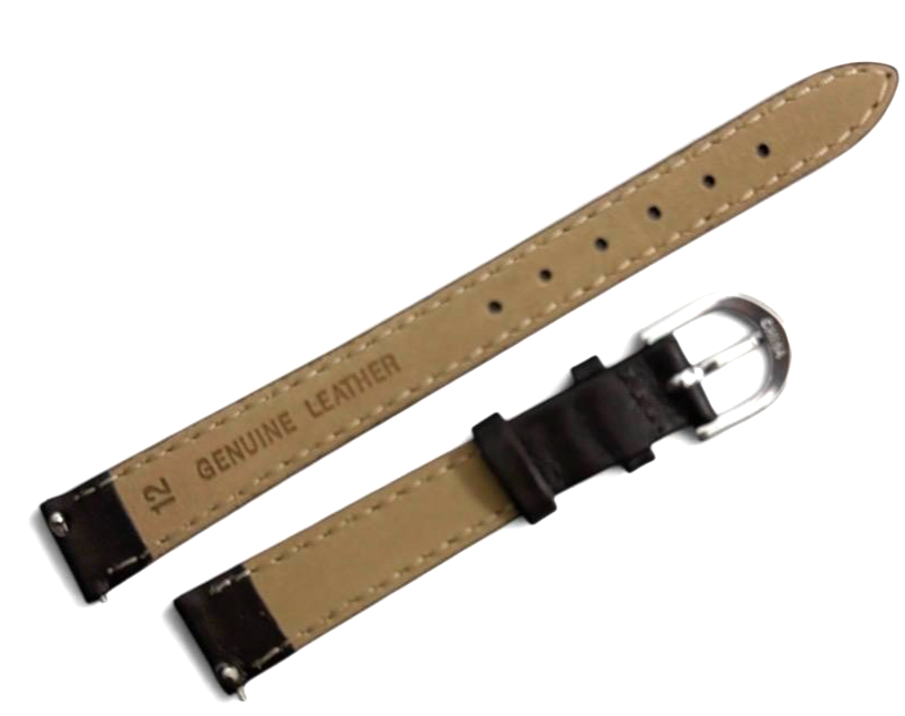 (set of 6) 12mm D. BROWN Genuine Leather Watch Band Strap WITH PINS