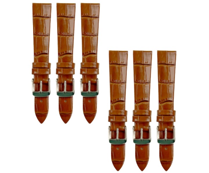 Lot of 6PCS Multi-Color Leather (18✖16)mm Unstitched Alligator Grain Watch Band