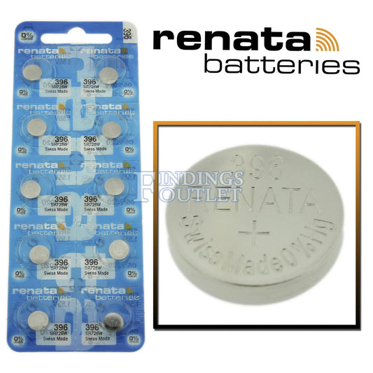 Ten (10)  Renata 396 Watch Battery SR726W SWISS MADE, 0% MERCURY