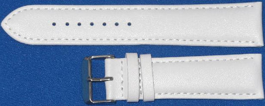 WATCH BAND PLAIN WHITE GENUINE LEATHER 26MM 
