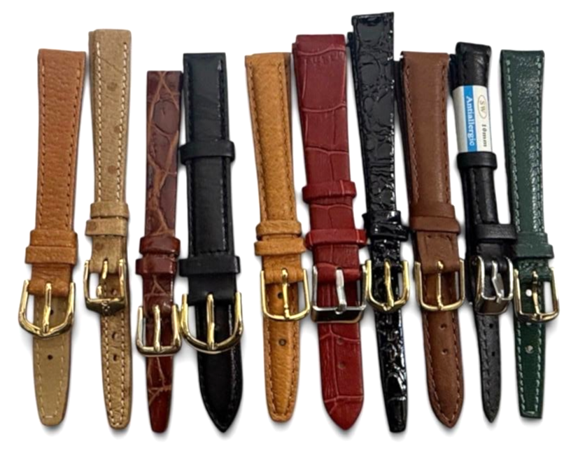 LOT OF 10 WATCH BANDS MIX SIZE STYLE AND COLORS 10/11/12/13MM (2)