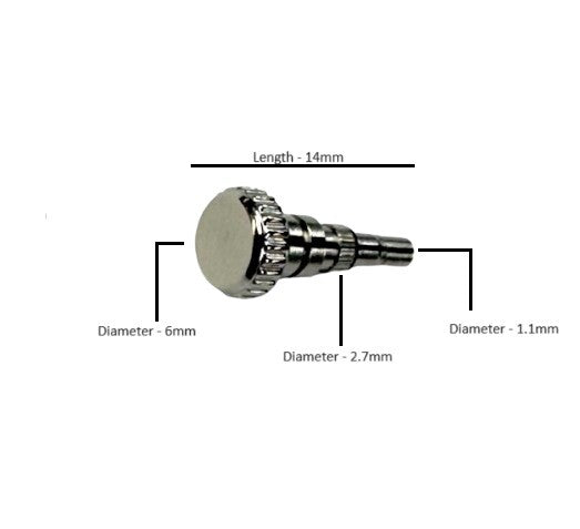 STAINLESS-STEEL 6MM WATCH PUSHER MADE TO FIT GUCCI WATCHES YA101339, YA101331