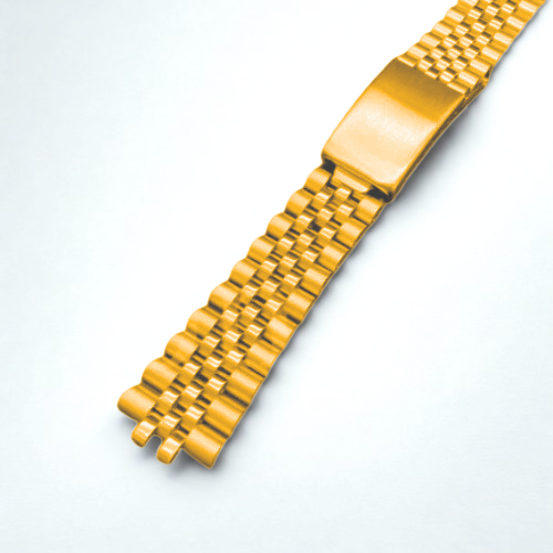 13mm Stainless Steel Watch Band – Gold w/ Fold‑Over Clasp | for Rolex Jubilee