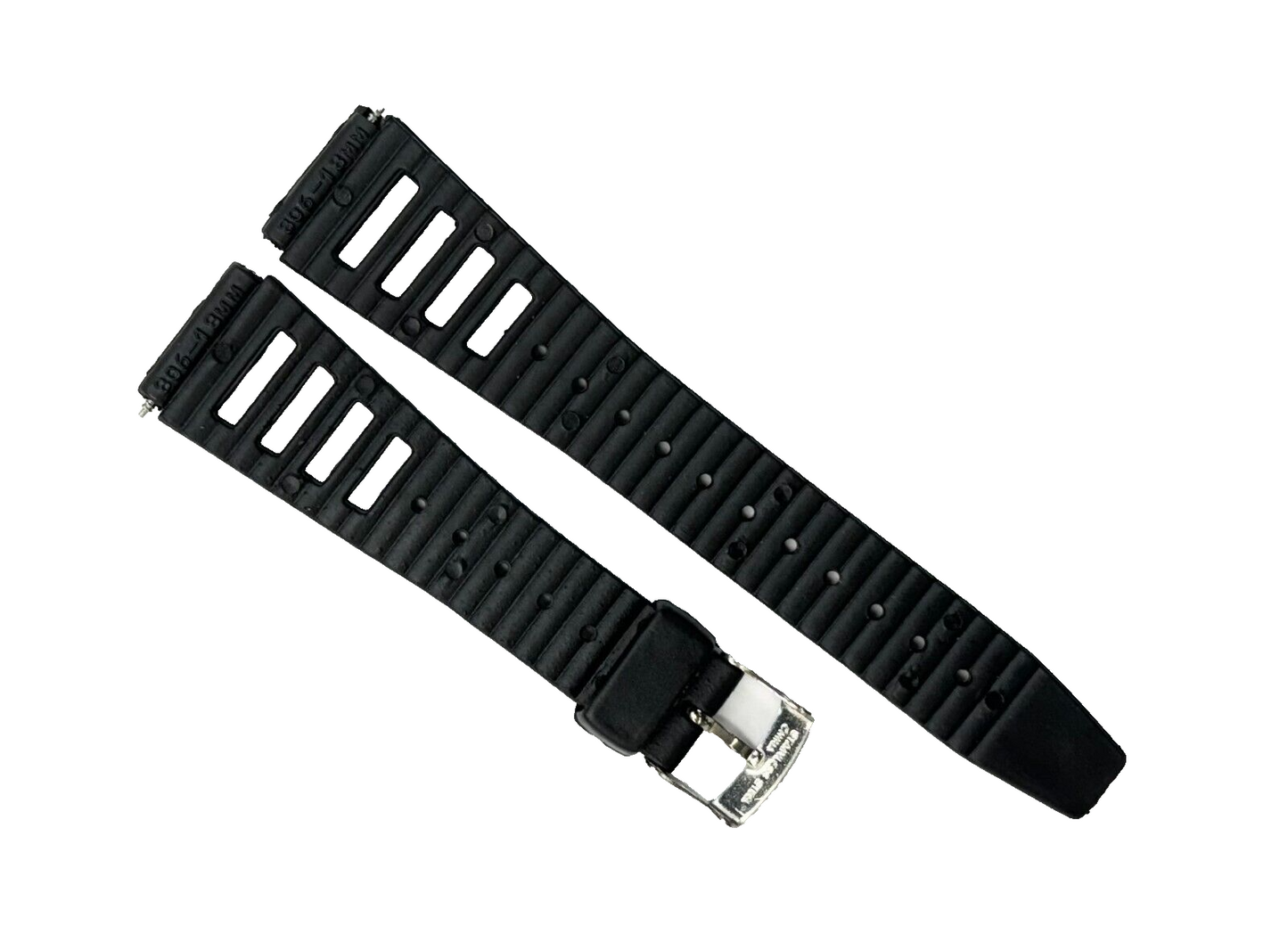 18MM PVC Plastic Classic Black Sweat-Proof Watch Band