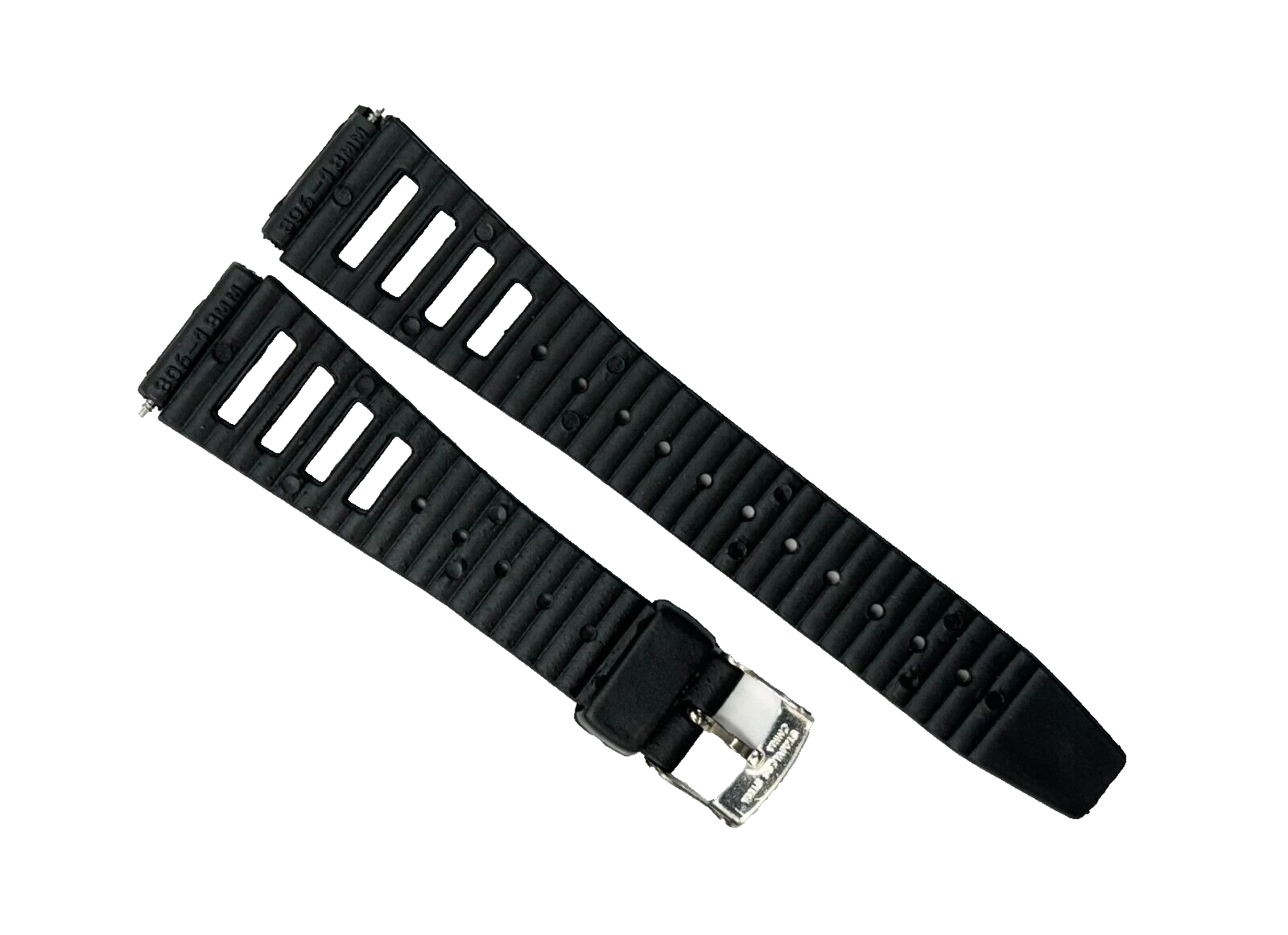 18MM PVC Plastic Classic Black Sweat-Proof Watch Band