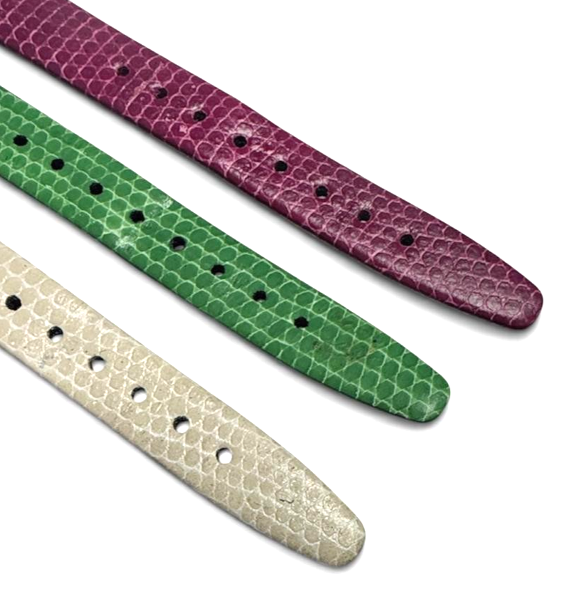 13mm Lizard Grain Genuine Leather - Open Ended Watch Band