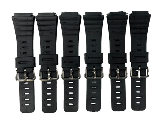Lot of 6, 20mm PVC Plastic Watch Band for Men Fit to CASIO, SEIKO & TIMEX