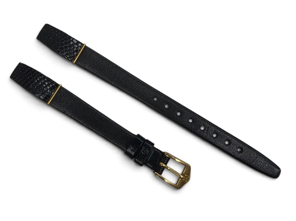 HIRSCH  Robert Genuine Leather 10mm Black  Watch Band Open End