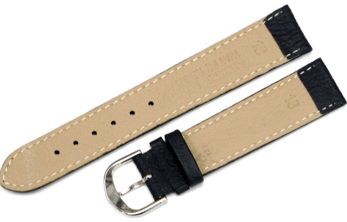 Watch Band Flat Genuine Leather 18mm Dark Blue ( A1 Quality)