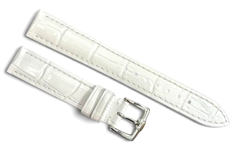 16mm White Designer Alligator Genuine calf Leather Watch Strap Band