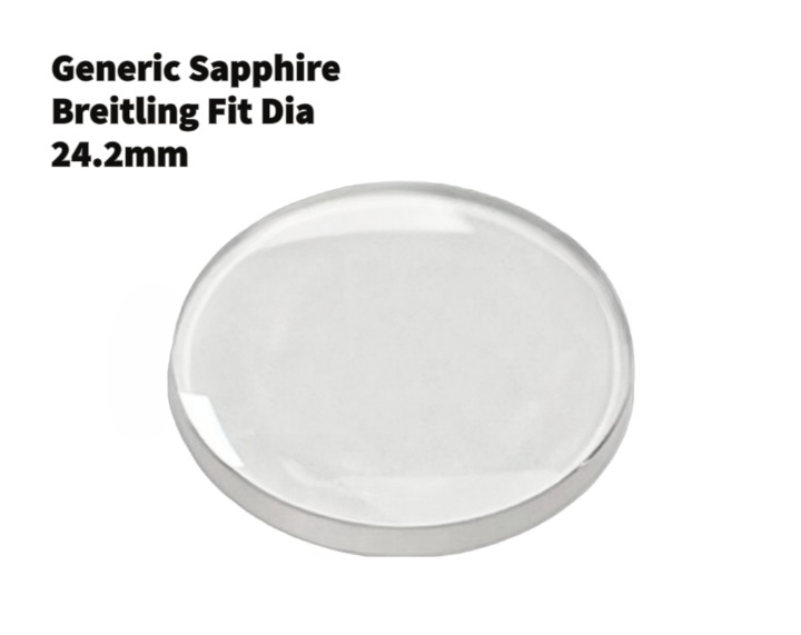 Sapphire Crystals Flat Round Shape (24.2*2.78)mm to fit BREITLING Watch