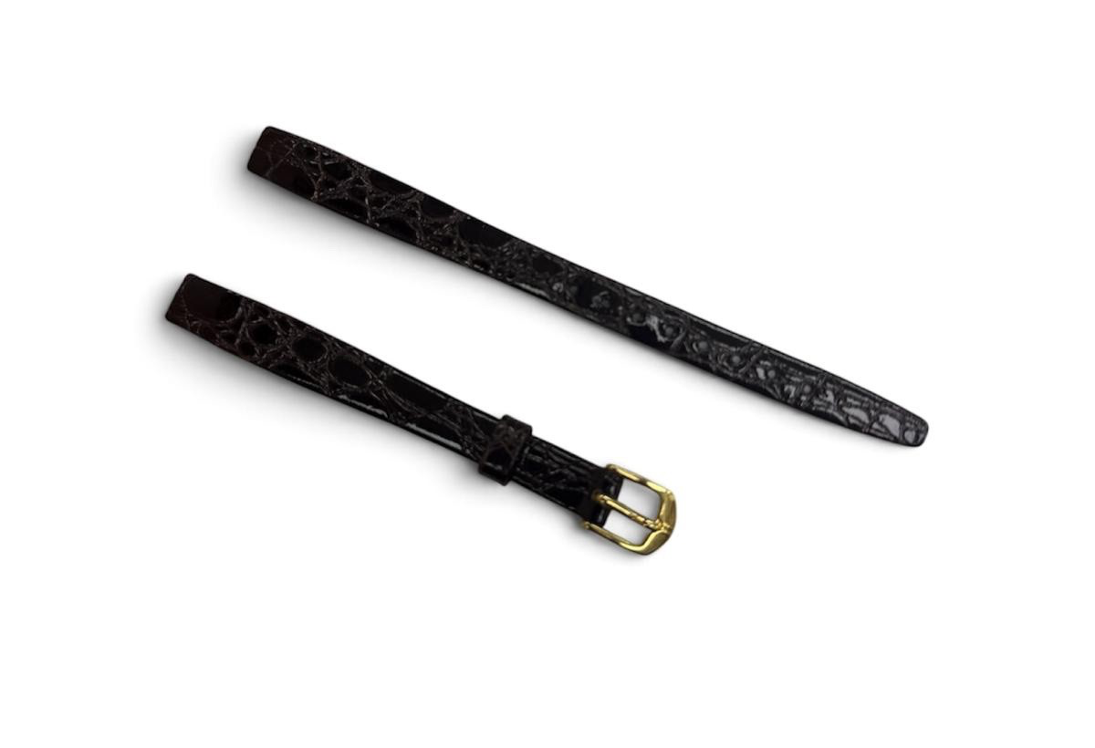 10 mm BROWN  VINTAGE  CROCOGRAIN LEATHER L ADIES WATCH BAND