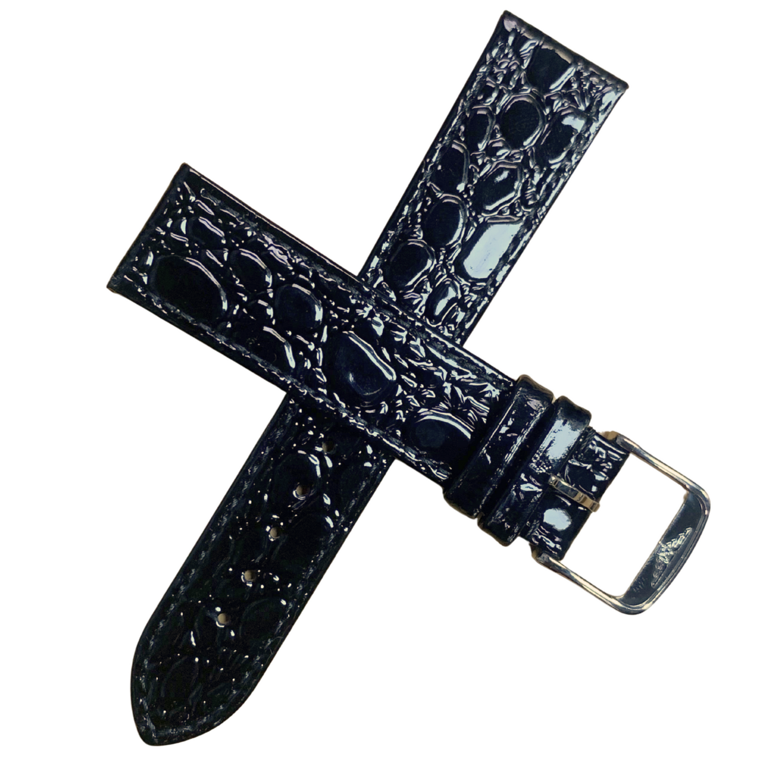 20mm Black  Alligator Leather Watch Band w/ Buckle| For Longines Genuine Leather
