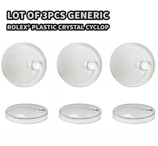 Lot of 3pcs Plastic Watch Crystals ROLEX Cyclop 145 Fit Model 15000,15003, 15505